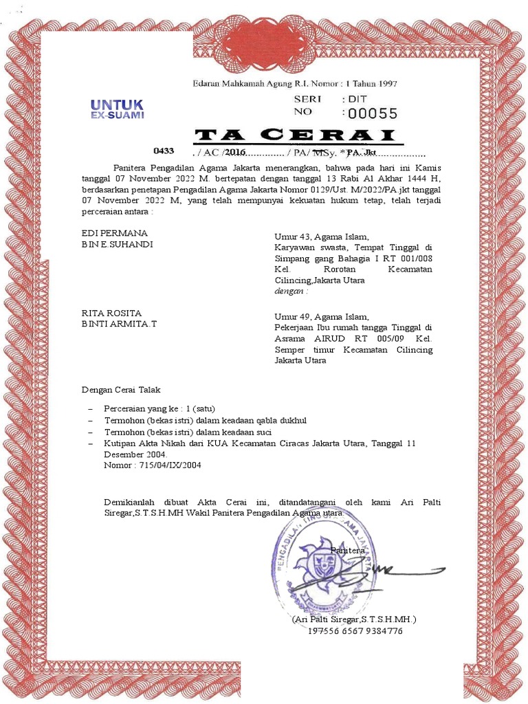 Akte Cerai | PDF