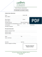 Internship Placement Form