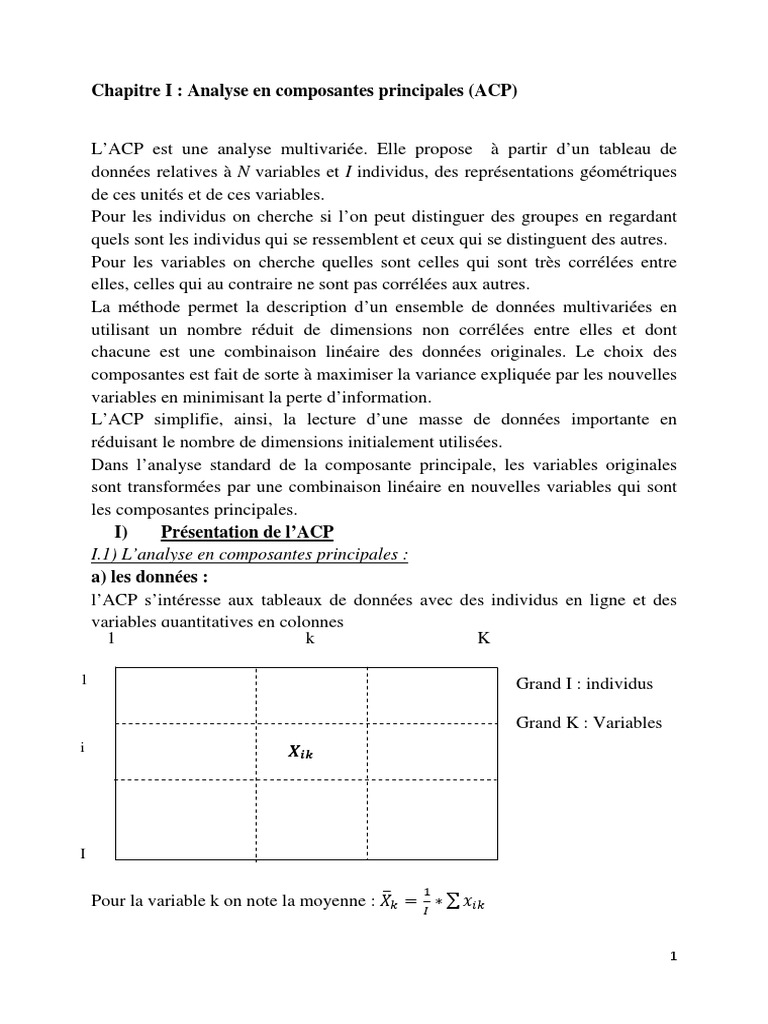 Chapitre I ANALYSE ET TRAITEMENT DES DONNEES | PDF | Analyse en ...