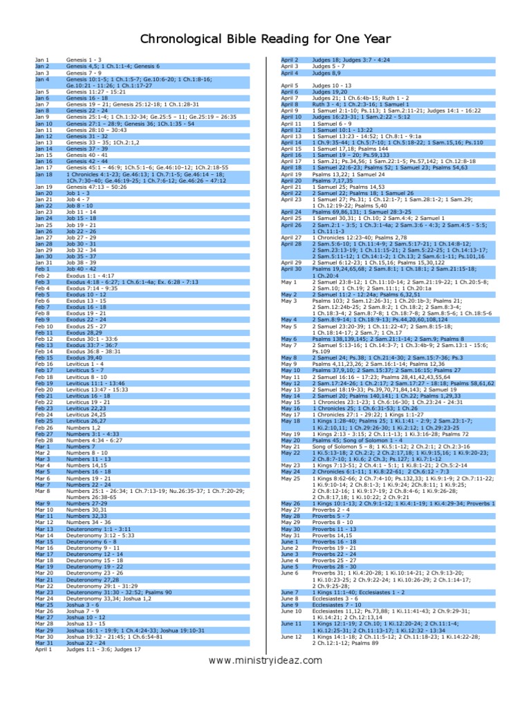 One-Year Chronological Bible Plan | PDF