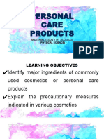 Personal Care Products: MIDTERM LESSON 2 (AY 2022-2023) (Physical Science)