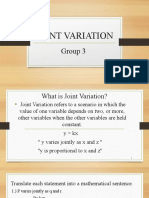 Joint Variation: Group 3
