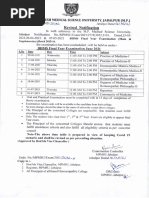 BHMS Final Year (Main-Supply) Revised Time Table (Jun-2021)