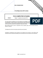 7010 Computer Studies: MARK SCHEME For The May/June 2013 Series