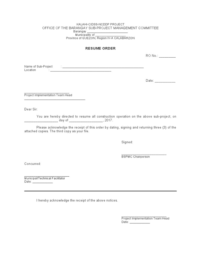 Resume Order | PDF | Business