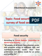 Food Habit and Nutritional Assessment: Topic: Food Security and Survey of Food Security