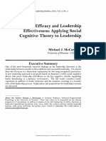 Self-Efficacy Leadership Applying Cognitive