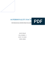 16 Personality Factors: Psychological Testing Practical Report