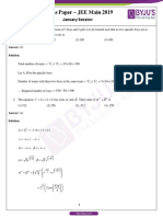 Maths Paper - JEE Main 2019 January Session Questions