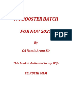 FM Booster Batch FOR NOV 2023: by CA Namit Arora Sir