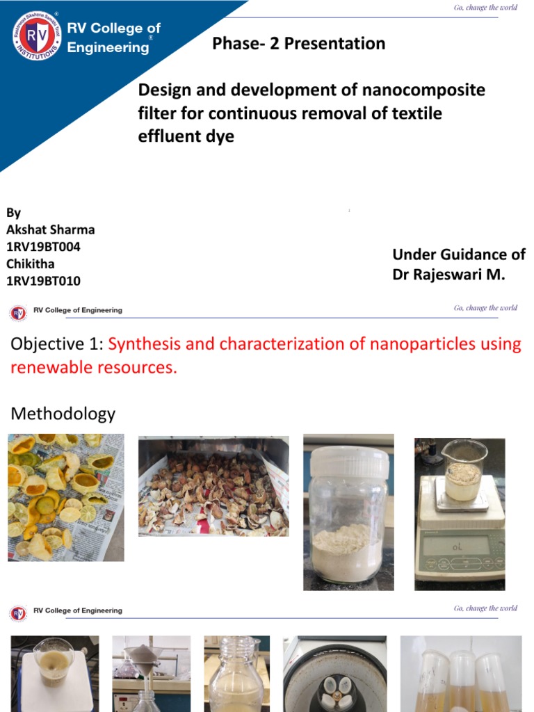 2nd Phase Major Project Presentation 2023 PDF Filtration Zinc Oxide