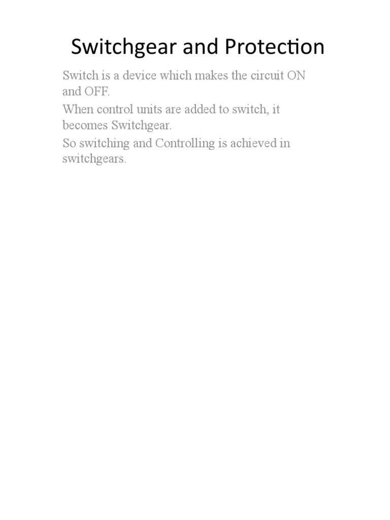 Switchgear and Protection1 PDF Electric Arc Fuse (Electrical)