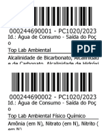 Análise água consumo saída poço