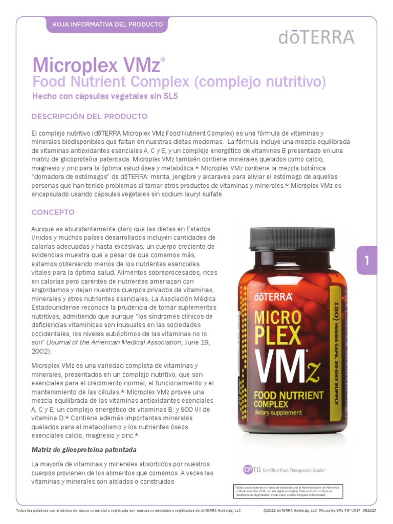 Microplex VMZ Complejo Nutritivo | PDF | Vitamina | Nutrición