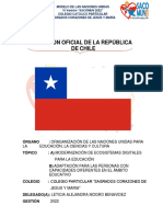 Posición Oficial de La República de Chile: Órgano: Oraganización de Las Naciones Unidas para