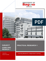 Practical Research 1 Subject Code Shs Resrch 1: Learning Module For Independent Learning