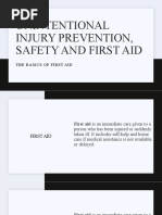 Unintentional Injury Prevention, Safety and First Aid