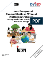 Komunikasyon at Pananaliksik Sa Wika at Kulturang Pilipino: Unang Markahan - Modyul 13: Sanhi at Bunga