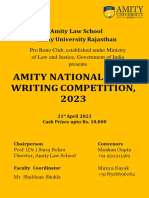 Brochure For Amity Blog Writing Competition, 2023