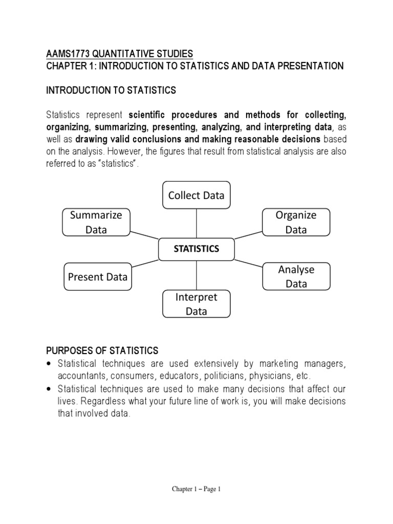 Introduction to Statistics and Data Presentation | PDF | Statistics ...
