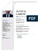 Resume and personal details of Alvin G. Labiste