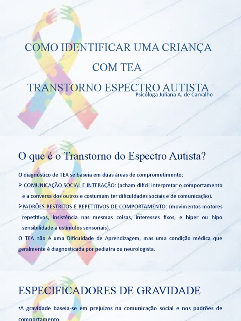 Como Identificar Uma Criança Com Tea | PDF | Espectro do autismo ...