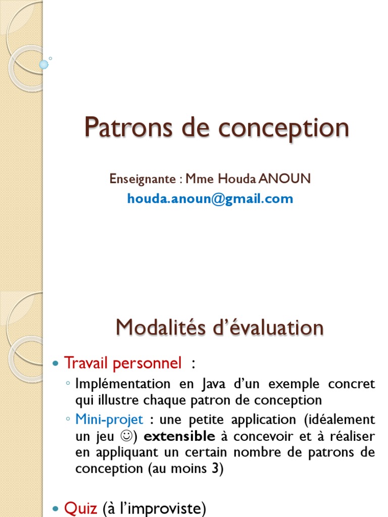 Introduction aux patrons de conception Java | PDF | Classe ...