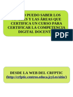 ¿Cómo Puedo Saber Los Niveles Y Las Áreas Que Certifica Un Curso para Certificar La Competencia Digital Docente?