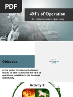 Objective: Describe The 4Ms (Manpower, Method, Machine, Materials) of ...