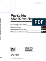 Portable Minidisc Recorder: Operating Instructions Mode D'Emploi Bedienungsanleitung Manual de Instrucciones