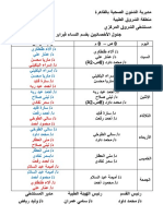 جدول الأخصائيين بقسم النساء فبراير 2022م