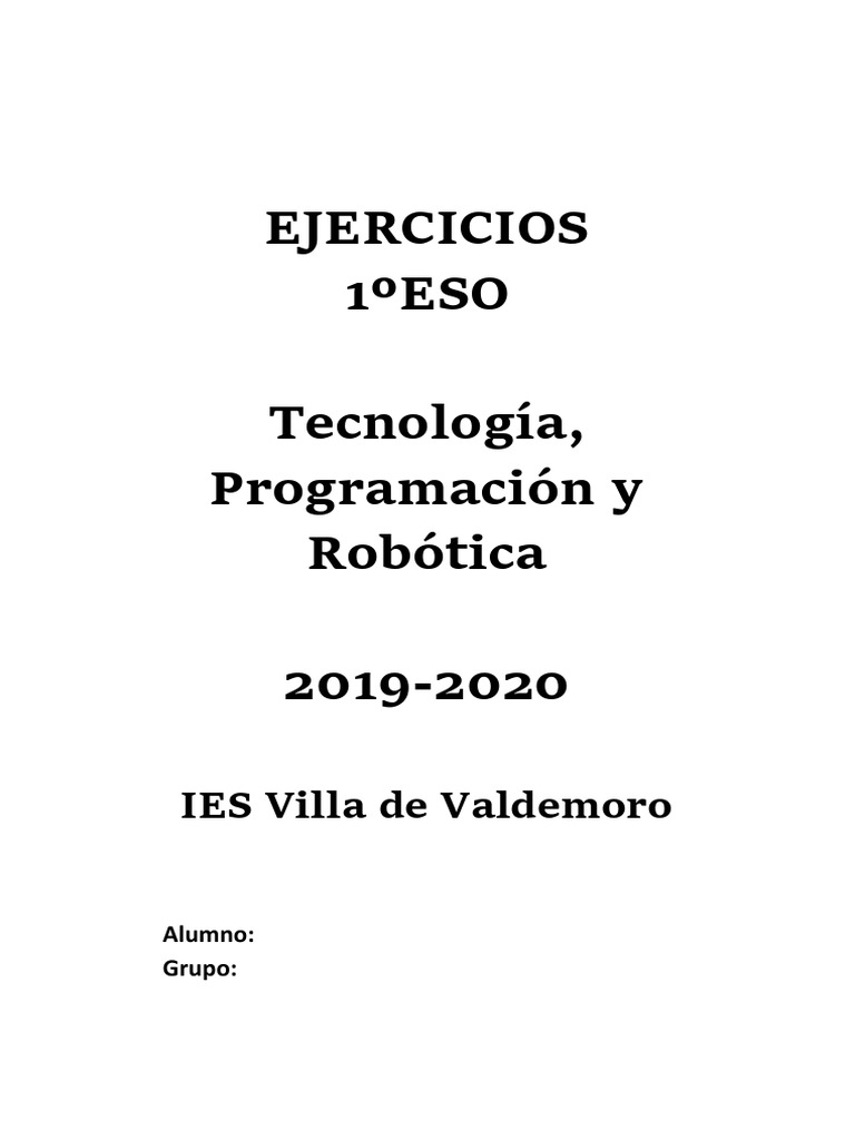 Ejercicios De Tecnolog a Y Rob tica 1 ESO PDF El Plastico Rieles