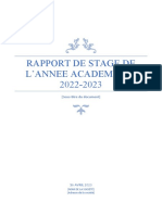 Rapport de Stage de L'Annee Academique 2022-2023: (Sous-Titre Du Document)