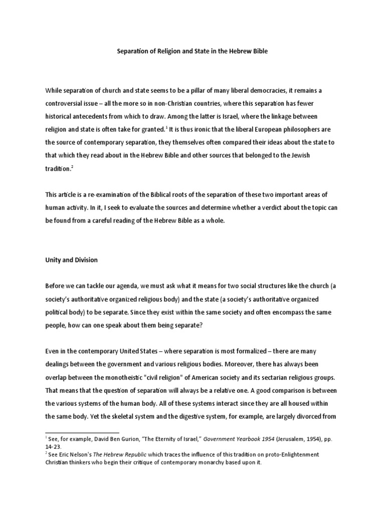 separation-of-religion-and-state-in-the-hebrew-bible-an-examination-of