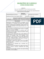 Formulário para aprovação de loteamento em Curvelo