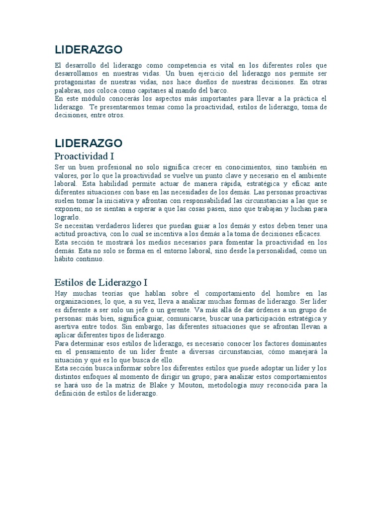 LIDERAZGO | PDF | Crecimiento personal y profesional