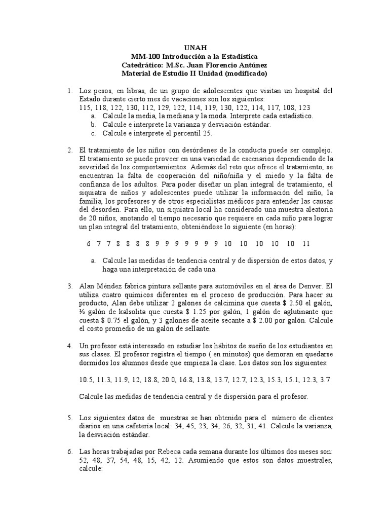 Estadísticas y Análisis de Datos de Alan Méndez | PDF | Desviación ...