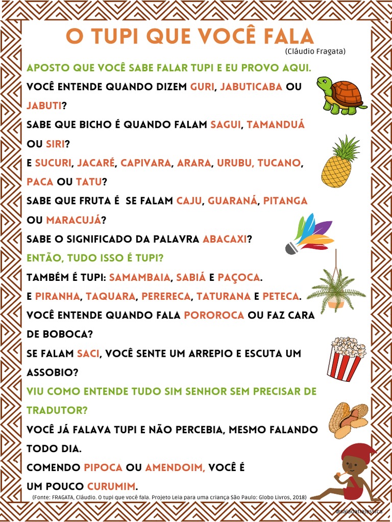 DIA DOS POVOS INDÍGENAS - Sequência O Tupi Que Você Fala | PDF | Grupos ...