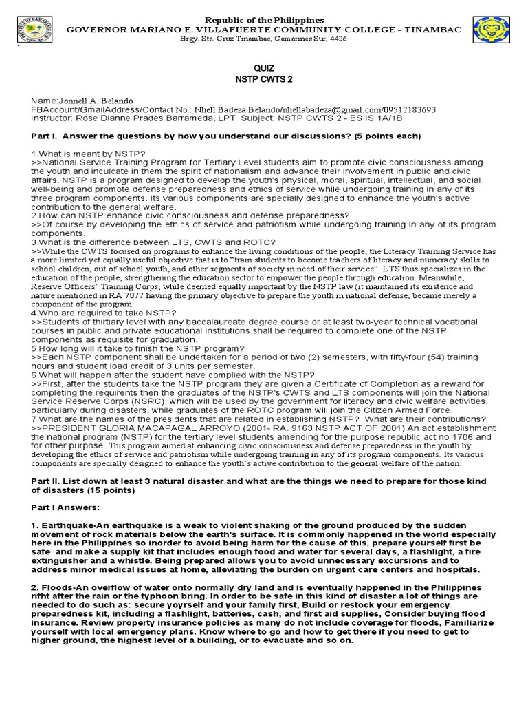 Share Quiz 1 PDF Tsunami Emergency Evacuation