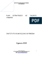 Plan Estrategico DE Talento Humano: Vigencia 2019