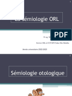 SEMIOLOGIE Rhinologique Otologique 2023