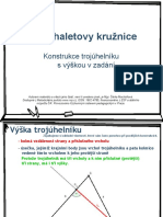 Užití Thaletovy Kružnice: Konstrukce Trojúhelníku S Výškou V Zadání