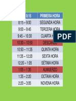 7:30 - 8:15 Primera Hora