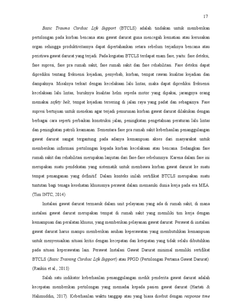 Basic Trauma Cardiac Life Support (BTCLS) Adalah Tindakan Untuk ...