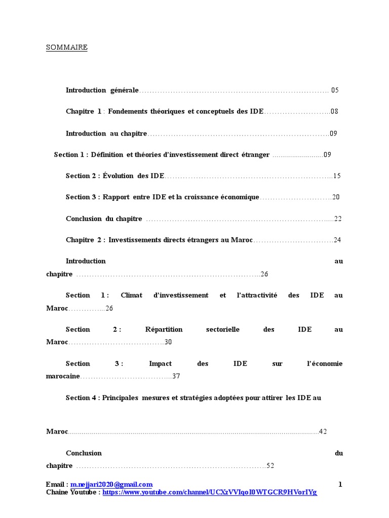IDE Au Maroc | PDF | Investir | Croissance économique