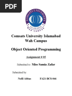 Comsats University Islamabad Wah Campus Object Oriented Programming