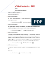 QCM -Vièrge - Outils d'aide à la décision QCM 2019-2020