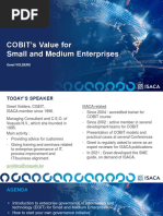 COBIT's Value For Small and Medium Enterprises: Greet Volders