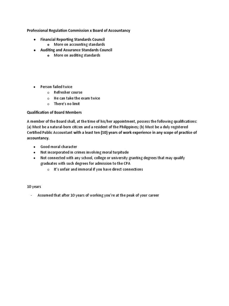 PRC CPA Requirements and Qualifications | PDF