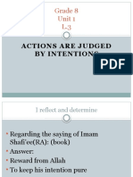 Grade 8 Unit 1 L.3: Actions Are Judged by Intentions